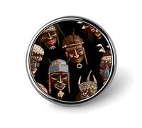 African Ritual Ethnic Tribal Badge Holder Exquisite Round Badge with Picture Pin DIY Button Badges Personalized Metal Button Pin Fashion Brooch Crafts Gifts Clothes Decorative Pins