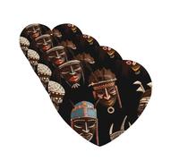 African Ritual Ethnic Tribal Car Air Fresheners 4 Pcs Heart Shape Hanging Car Air Freshener Fragrance Scented Cards Auto Mirror Pendant Aromatherapy Tablets For Car Home Office Closet Bathroom