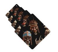 African Ritual Ethnic Tribal Car Air Fresheners 4 Pcs Square Hanging Car Air Freshener Fragrance Scented Cards Auto Mirror Pendant Aromatherapy Tablets For Car Home Office Closet Bathroom