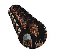 African Ritual Ethnic Tribal Car Air Fresheners 6 Pcs Round Shape Hanging Car Air Freshener Fragrance Scented Cards Auto Mirror Pendant Tablets