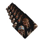 African Ritual Ethnic Tribal Car Air Fresheners 6 Pcs Square Hanging Car Air Freshener Fragrance Scented Cards Auto Mirror Pendant Tablets