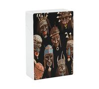 African Ritual Ethnic Tribal Cigarette Case Stylish Lightweight Pocket Holder Case for Smoke Waterproof Cigarette Dispenser Cigarettes Accessories for Outdoor Camping Hiking
