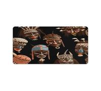 African Ritual Ethnic Tribal Desk Pad Waterproof Gaming Mousepad Non-Slip Mouse Mat Rectangular Mouse Pad Multifunctional Smooth Generic Keyboard Pads Laptop Desk Blotter 23.6" X 11.8"