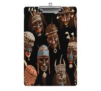 African Ritual Ethnic Tribal Print Acrylic Clipboard 8.5 X 12.5 Inches | Lightweight A4 Clipboards with Pen Holder for Office, Students, Nurses, Teacher, Students,Women, Men, Girls, Boys