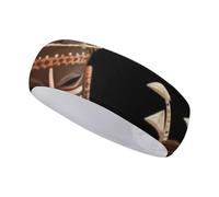 African Ritual Ethnic Tribal Running Headbands for Women, Breathable Sweat Band for Men, Moisture Wicking Hair Bands for Workout, Stretchy Head Band for Sports, Washing Face, Workouts