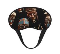 African Ritual Ethnic Tribal Sleep Mask for Side Sleeper, Blackout Eye Mask for Women Men, Zero Pressure Sleeping Masks Soft Breathable Eye Cover Comfortable Blindfold Eyeshade for Night Sleep