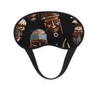 African Ritual Ethnic Tribal Sleep Mask for Side Sleeper Eye Mask for Sleeping Light Blocking Soft Breathable Sleep Eye Mask for Women Men Adjustable Elastic Strap Travel Nap Blackout Eye Shade Cover
