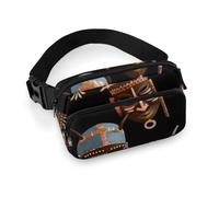 African Ritual Ethnic Tribal Waist Bag Large Capacity Fanny Pack Adjustable Belt Crossbody Bags Portable Waist Packs For Outdoors Traveling Casual Running
