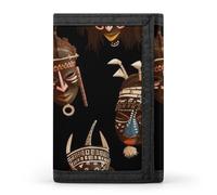 African Ritual Ethnic Tribal Wallet,Credit Card Holder,Three-fold Wallet for Passport Covers, Purse Passport Bag for Men Women