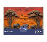 African Safari Relief Smooth Pieces Excellent Brain Training, Suitable for Family Entertainment And Personal Relaxation 38x26cm/1000pcs