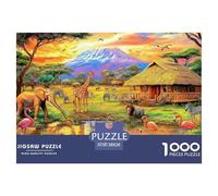 African Safari Scene Non Fading Material Fun Relaxing Activity, Perfect for Reducing Anxiety And Enjoying Calm Time 38x26cm/1000pcs