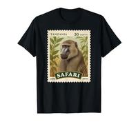 African Safari Stamp Baboon Tanzania Postage Vintage Value Graphic T-Shirt