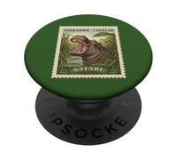 African Safari Stamp Hippo Zimbabwe Postage Vintage PopSockets Adhesive PopGrip