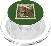 African Safari Stamp Hippo Zimbabwe Postage Vintage PopSockets PopGrip for MagSafe