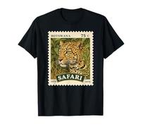 African Safari Stamp Leopard Botswana Postage Vintage T-Shirt