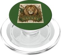 African Safari Stamp Lion Savannah Postage Vintage PopSockets PopGrip for MagSafe