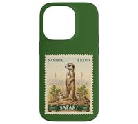 African Safari Stamp Meerkat Namibia Postage Vintage Case for iPhone 14 Pro