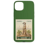 African Safari Stamp Meerkat Namibia Postage Vintage Case for iPhone 15 Plus