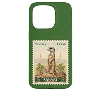 African Safari Stamp Meerkat Namibia Postage Vintage Case for iPhone 15 Pro