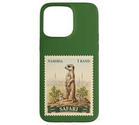 African Safari Stamp Meerkat Namibia Postage Vintage Case for iPhone 15 Pro Max
