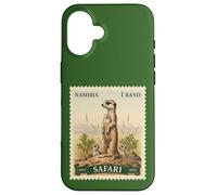 African Safari Stamp Meerkat Namibia Postage Vintage Case for iPhone 16