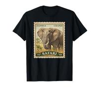 African Safari Stamp Zambia Elephant Postage Vintage T-Shirt