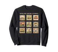 African Safari Stamps Collection Vintage Wildlife Postage Sweatshirt