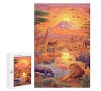African Safari Sunset-1 Puzzle 1000 Teile Schwer Puzzle Spielzeug Lernspiel Impossible Herausforderungsspielzeug Für Erwachsene Kinder 1000 PCS