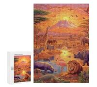 African Safari Sunset-1 Puzzle 1000 Teile Schwer Puzzle Spielzeug Lernspiel Impossible Herausforderungsspielzeug Für Erwachsene Kinder 300 PCS