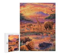 African Safari Sunset Puzzle 1000 Teile Schwer Puzzle Spielzeug Lernspiel Impossible Herausforderungsspielzeug Für Erwachsene Kinder 500 PCS