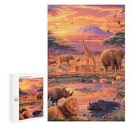 African Safari Sunset Puzzle 1000 Teile Schwer Puzzle Spielzeug Lernspiel Impossible Herausforderungsspielzeug Für Erwachsene Kinder 1000 PCS