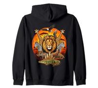 African Safari Wild Animal Kingdom Zip Hoodie