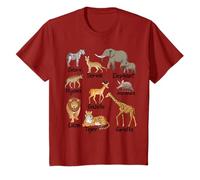 African Safari Zoo Animals Name Jungle Forest Kids Adults T-Shirt