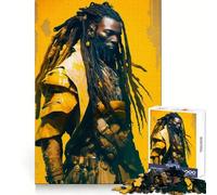 African Samurai 1000 Piece Jigsaw Puzzle for Adults Mindful Game High Def Print Happy Challenge Thoughtful Gift (38x26cm)