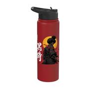 African Samurai Fighter Katana Warrior Black Roots Anime Stainless Steel Insulated Water Bottle