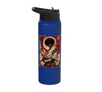 African Samurai Japanese Warrior Anime Katana Ronin Stainless Steel Insulated Water Bottle