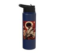 African Samurai Japanese Warrior Anime Katana Ronin Stainless Steel Insulated Water Bottle