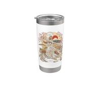 African Samurai Warrior Katana Leopard Sakura Japanese Scene Stainless Steel Insulated Tumbler