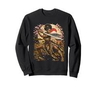 African Samurai Warrior Katana Leopard Sakura Japanese Scene Sweatshirt