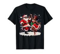 African Santa Mrs Claus Dancing African American Christmas Value Graphic T-Shirt