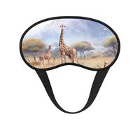 African Savanna Giraffe Blackout Sleep Mask,Soft Polyester, Anti-Light, Stylish,Suitable for Men and Women,for Daily Work and Outdoor Travel.