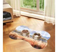 African Savanna Giraffe Bone Shaped Absorbent Dog Feeding Mat
