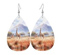 African Savanna Giraffe Leather earrings, European and American style earrings for young women, birthday gifts/Valentine's Day gifts