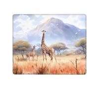 African Savanna Giraffe - Mouse Pad,Non-Slip Rubber Base Durable Stitched Edges Computer Mousepad for Gaming Home Office Wireless Mouse 9.4"x7.9"