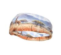 African Savanna Giraffe Sports Headband Sweatband for Running Gym, Moisture Wicking Hair Band for Men Women