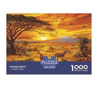 African Savanna Jigsaw Puzzles Fun Challenge & Educational Toy, Wildlife Home Decoration Challenging Puzzle, Great Gift for Adults 52x38cm/1000pcs