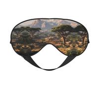 African Savanna Print Satin Sleep Mask & Eye Mask | Deep Dream Sleep Masks for Women & Men | Soft Sleeping Eye Mask to Nourish Skin