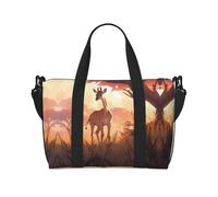 African Savannah Giraffe Calf Large-Capacity Travel Bag with Adjustable Shoulder Strap, Suitable for Sports, Fishing, and Fitness.