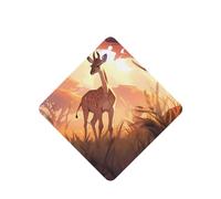 African Savannah Giraffe Calf Pattern Car Air Fresheners 4 Pcs Square Hanging Aromatherapy Tablets Scented Fresheners For Bedroom Bathroom