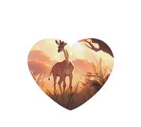 African Savannah Giraffe Calf Pattern Car Air Fresheners 6 Pcs Heart Shape Hanging Aromatherapy Tablets Scented Fresheners For Bedroom Bathroom